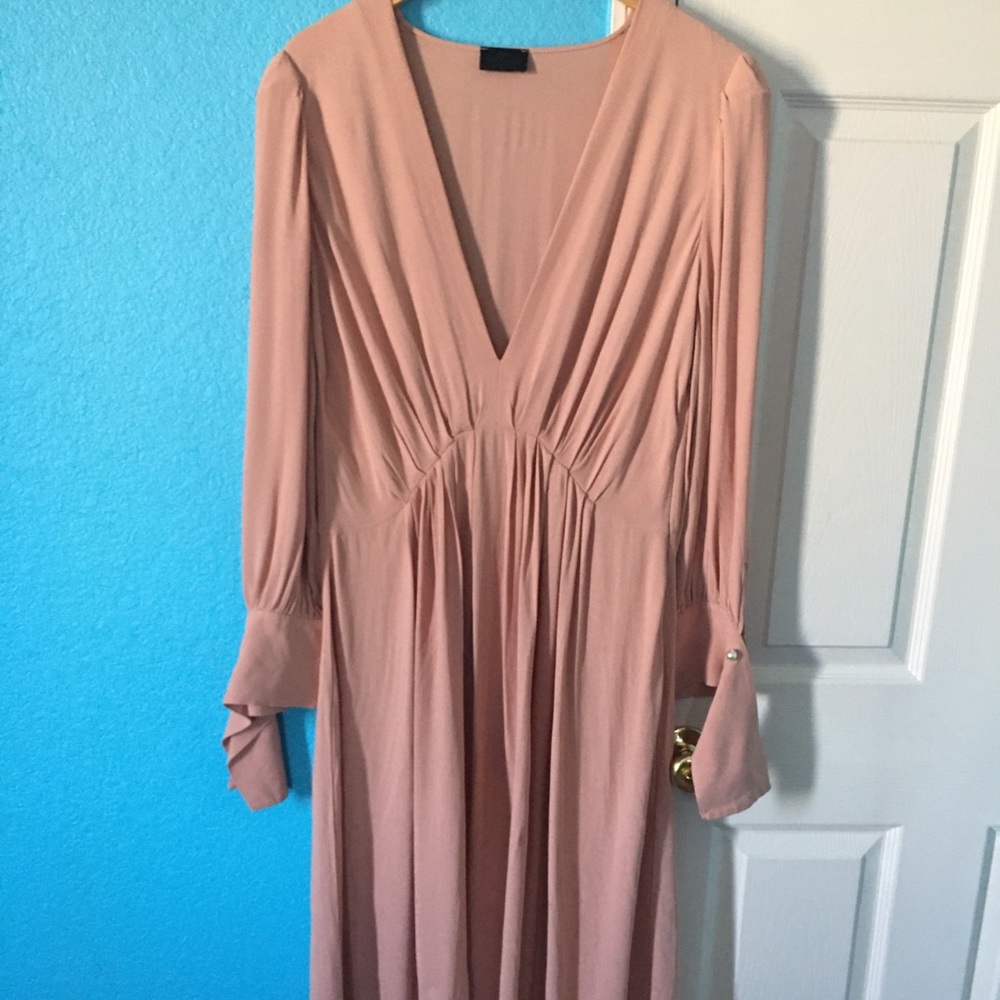 elisabetta franchi pure blush dress pearl detail